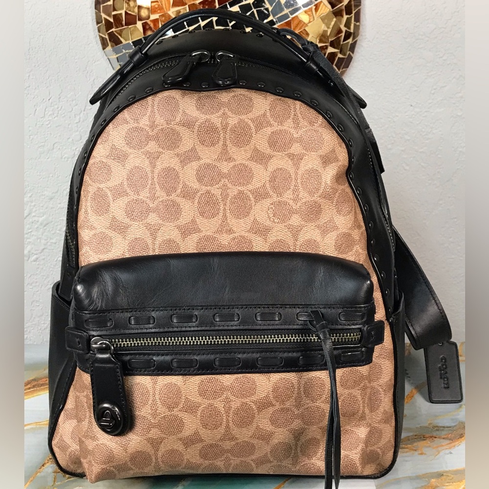 COACH Campus Backpack In Signature Canvas with Whipstitch 🔥